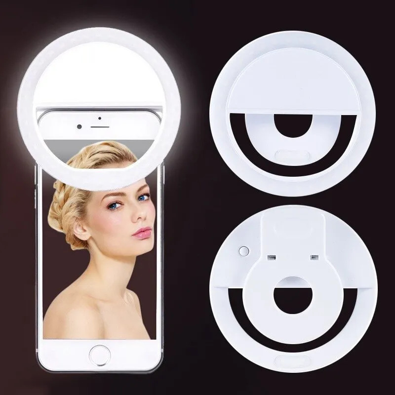 USB 충전식 LED 셀카 링 라이트, 전화 클립 사진 - Photography Lighting Description 리뷰 및 가격